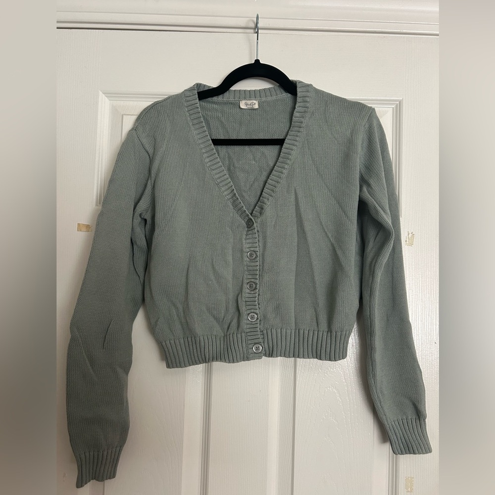 Brandy Melville button up sweater- one size in sage green